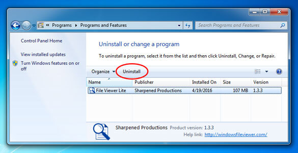 Windows 7 Uninstall