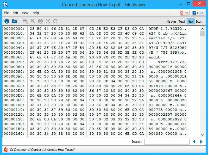 File Viewer Lite Hex View