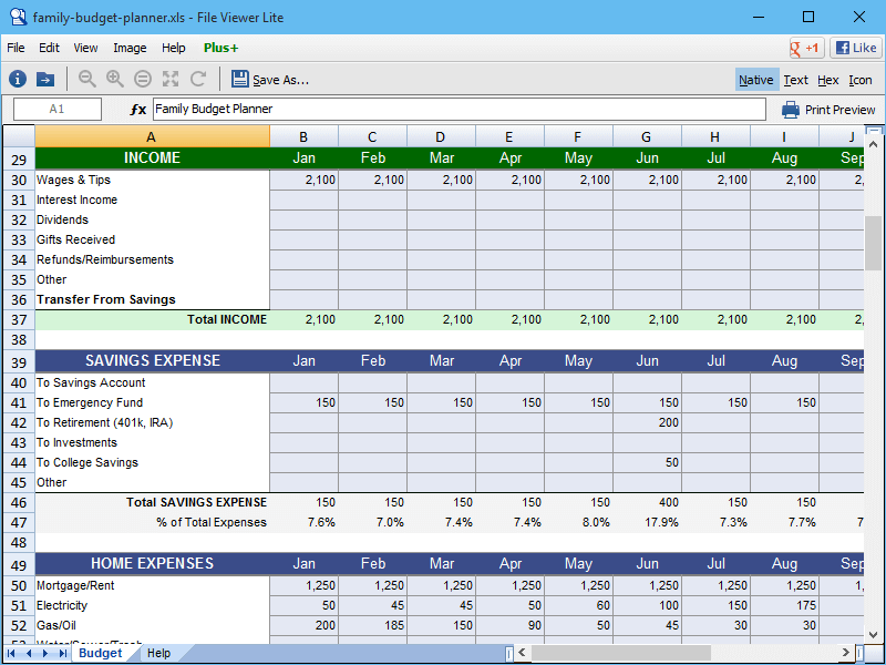 Open Excel with File Viewer Lite